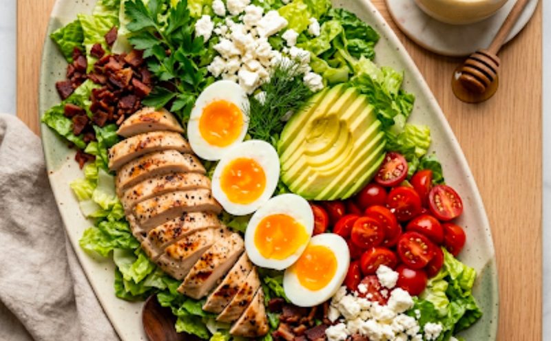 Chicken Cobb Salad with Tahini-Lemon Dressing